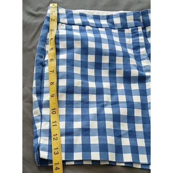 Boden Richmond Blue & White Checkered Shorts 4‎ '' size 8 - Picture 6 of 10